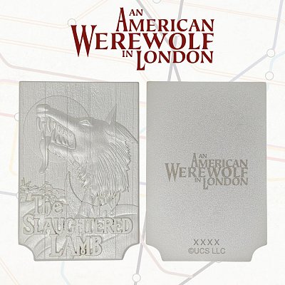 An American Werewolf in London Replica Slaughtered Lamb Pub Sign (silver plated)