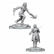 D&D Nolzur\'s Marvelous Miniatures Unpainted Miniatures 2-Packs Half-Elf Rogue Female Case (4)