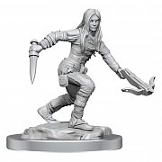 D&D Nolzur\'s Marvelous Miniatures Unpainted Miniatures 2-Packs Half-Elf Rogue Female Case (4)