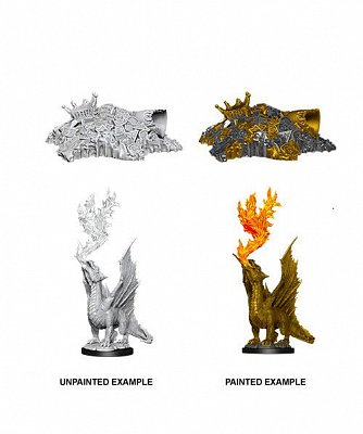 D&D Nolzur\'s Marvelous Miniatures Unpainted Miniatures Gold Wormling & Treasure Pile Case (6)