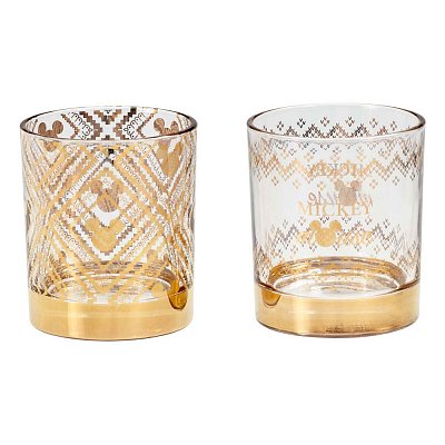 Disney Tumbler Glass 2-Pack Gold Mickey