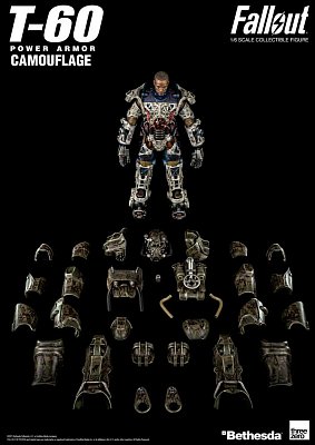 Fallout Action Figure 1/6 T-60 Camouflage Power Armor 37 cm
