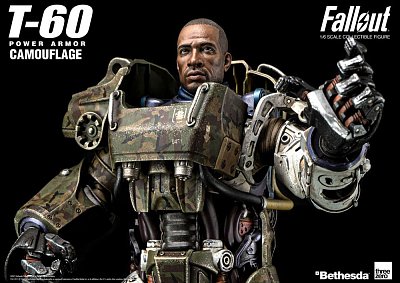 Fallout Action Figure 1/6 T-60 Camouflage Power Armor 37 cm