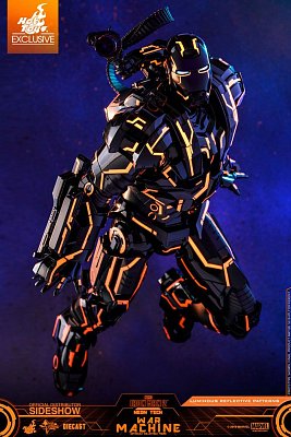 Iron Man 2 Movie Masterpiece Series Diecast Action Figure 1/6 Neon Tech War Machine Hot Toys Excl.