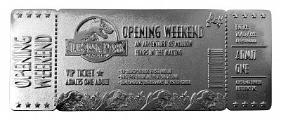 Jurassic Park Replica Opening Weekend VIP Ticket (silver plated)