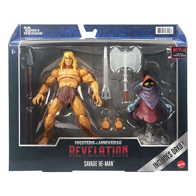 Masters of the Universe: Revelation Masterverse Action Figures 2022 Deluxe Savage He-Man & Orko 18 cm - Damaged packaging