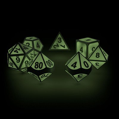 Oakie Doakie Dice RPG Set Metal Glow in the Dark - Druid\'s Blaze (7)