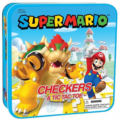 Super Mario Boardgame Checkers & Tic-Tac-Toe Mario vs. Bowser Collector\'s Game