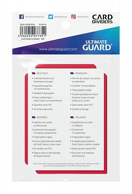 Ultimate Guard Card Dividers Standard Size Red (10)