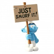 The Smurfs Collector Collection Statue Smurf with a Sign Just Smurf It! 18 cm